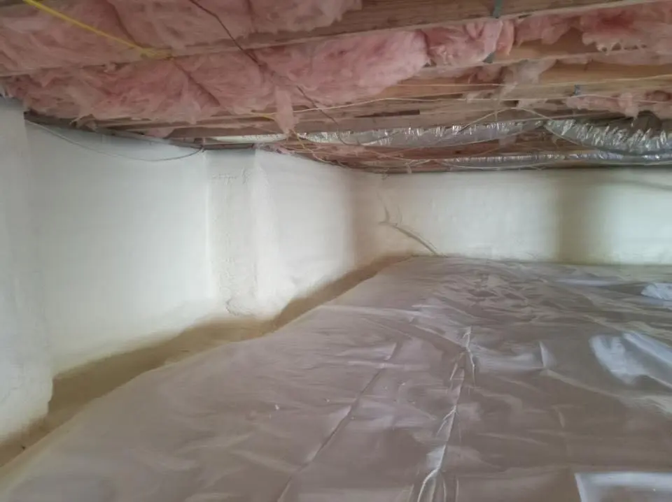 Crawl space encapsulation with closed-cell spray foam for Roof Maintenance in Carlinville